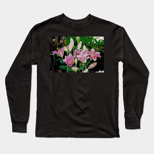 Pink Flowers Long Sleeve T-Shirt by Colin-Bentham